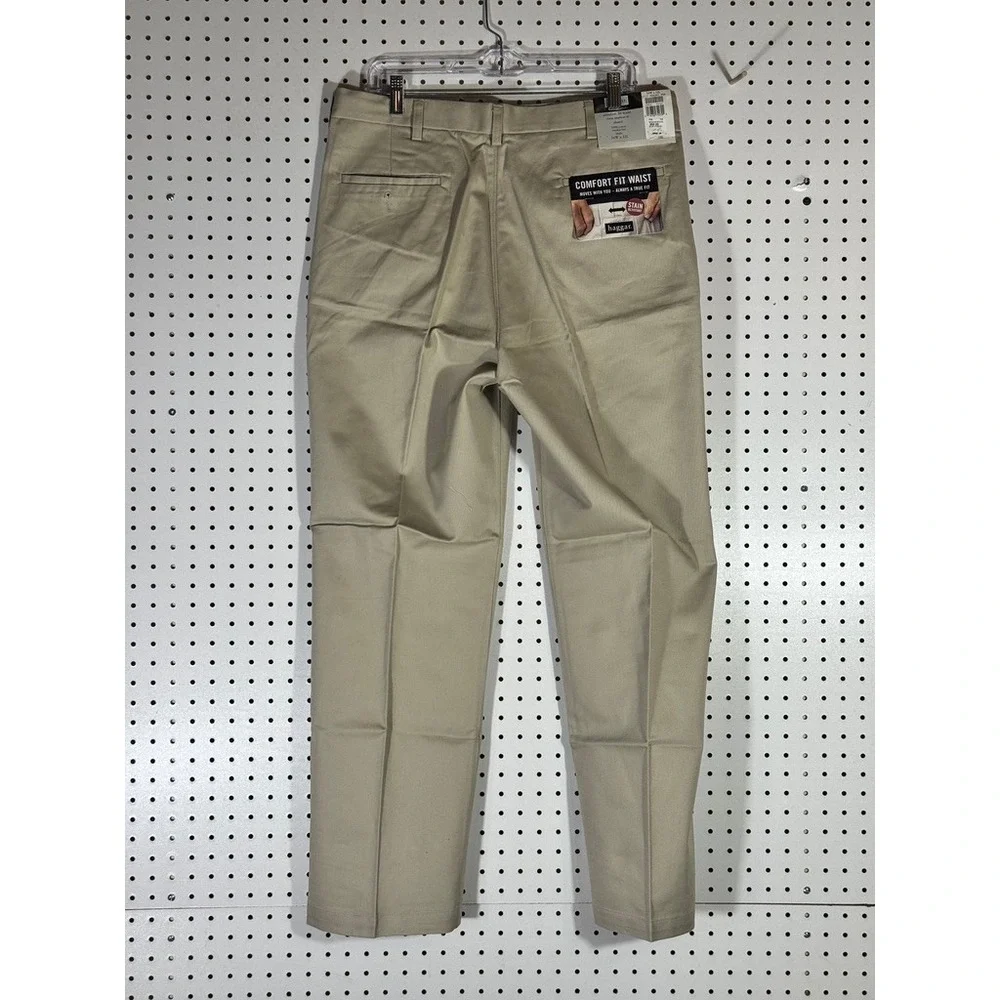 Vintage Haggar Black Label Khaki Pleated Chinos Mens 36x32 Comfort Fit Y2K NWT
